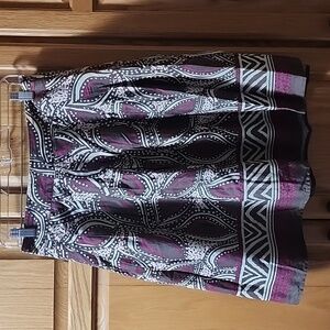 St. John's Bay A-Line Skirt - Purple and Black